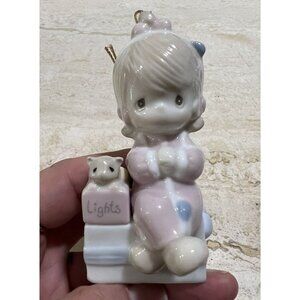 Vintage Enesco Precious Moments Girl on Present Ornament